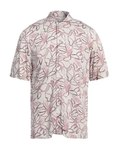 Tagliatore Man Shirt Antique Rose Size M Cotton In Pink
