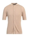 Tagliatore Man Shirt Beige Size 38 Cotton