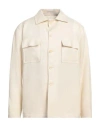 Tagliatore Man Shirt Beige Size 42 Linen