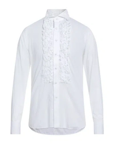 Tagliatore Man Shirt Ivory Size 15 ¾ Cotton, Linen In White