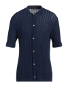 Tagliatore Man Shirt Midnight Blue Size 44 Cotton In Blue