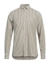 Tagliatore Man Shirt Military Green Size 15 ¾ Cotton In Green