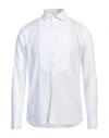 Tagliatore Cotton Tuxedo Shirt In White