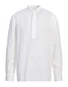 Tagliatore Man Shirt White Size 15 ¾ Linen In White