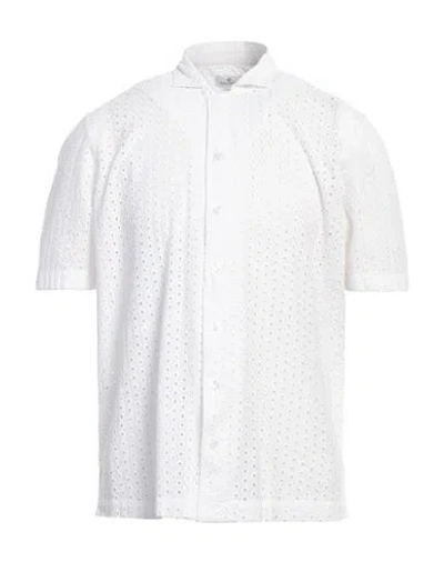 Tagliatore Man Shirt White Size M Cotton
