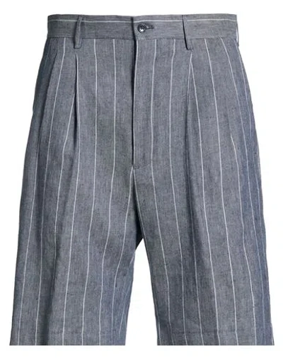 Tagliatore Man Shorts & Bermuda Shorts Midnight Blue Size 32 Linen, Cotton, Elastane