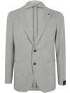 Tagliatore Wool Jacket Featuring Brooch Detail In Gray