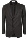 Tagliatore Man Single Breast Jacket In Dark Brown