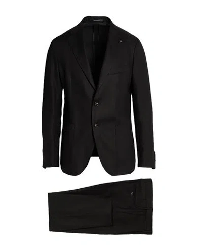Tagliatore Man Suit Black Size 40 Linen