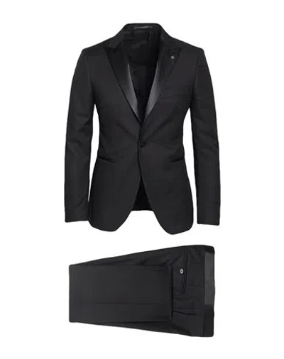 Tagliatore Man Suit Black Size 48 Virgin Wool, Silk