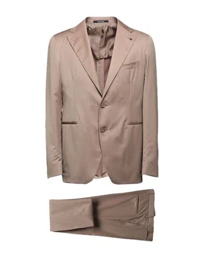 Tagliatore Man Suit Brown Size 40 Super 130s Wool