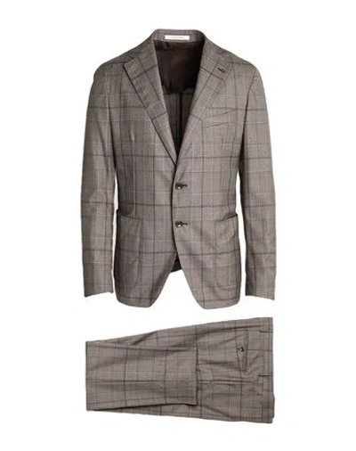 Tagliatore Man Suit Brown Size 44 Super 130s Wool
