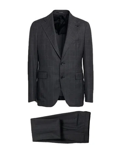 Tagliatore Man Suit Charcoal Size 38 Virgin Wool In Multi
