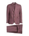 Tagliatore Man Suit Cocoa Size 44 Linen In Brown