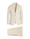 Tagliatore Man Suit Cream Size 42 Cotton, Elastane