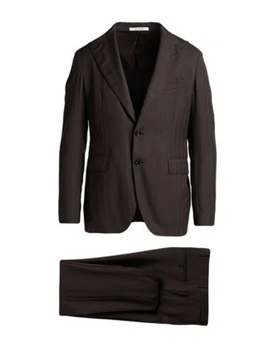 Tagliatore Man Suit Dark Brown Size 38 Super 130s Wool