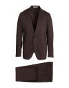 Tagliatore Man Suit Dark Brown Size 42 Linen, Virgin Wool, Mohair Wool