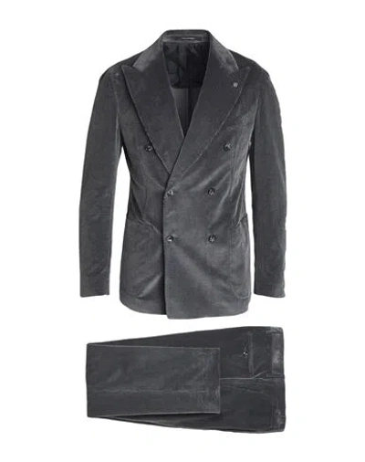 Tagliatore Man Suit Grey Size 44 Cotton, Cashmere In Gray