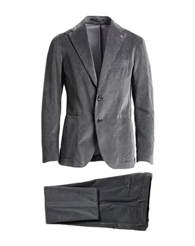 Tagliatore Man Suit Grey Size 44 Cotton, Cashmere In Gray