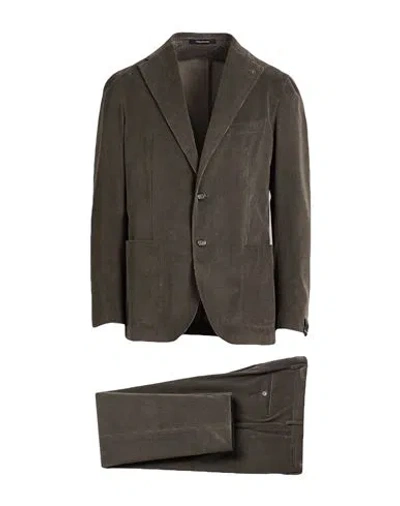 Tagliatore Man Suit Lead Size 36 Cotton, Virgin Wool In Multi