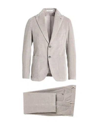 Tagliatore Man Suit Light Grey Size 38 Cotton, Cashmere In Gray