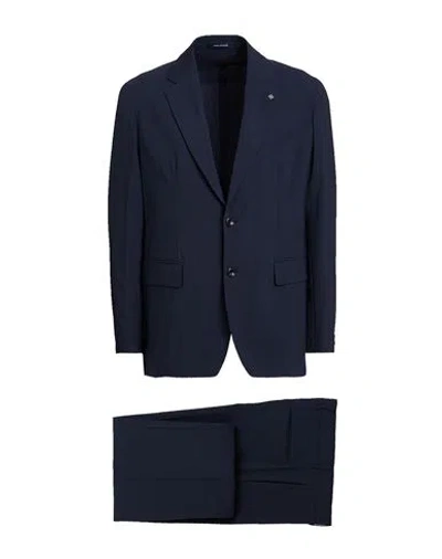 Tagliatore Man Suit Midnight Blue Size 34 Virgin Wool, Polyamide, Elastane In Blue