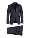 Tagliatore Fitted Single-breasted Suit In Blue