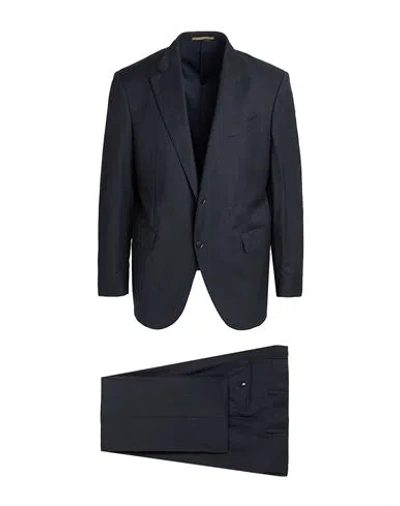 Tagliatore Man Suit Midnight Blue Size 40 Virgin Wool, Elastane