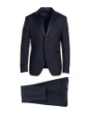 Tagliatore Man Suit Midnight Blue Size 42 Virgin Wool, Silk In Blue