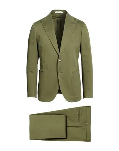 Tagliatore Man Suit Military Green Size 42 Virgin Wool, Silk