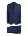 Tagliatore Man Suit Navy Blue Size 44 Super 130s Wool