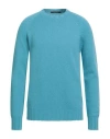 Tagliatore Man Sweater Azure Size 38 Cashmere In Blue