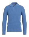 Tagliatore Man Sweater Azure Size 38 Wool In Blue
