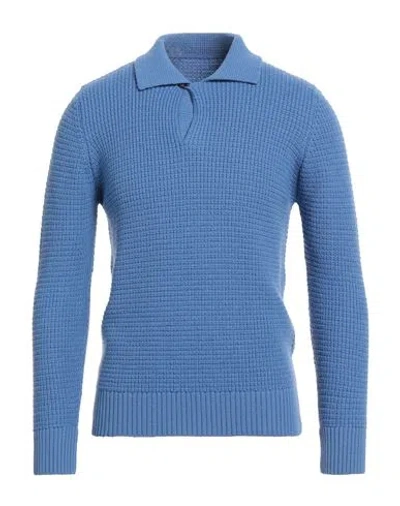 Tagliatore Man Sweater Azure Size 38 Wool In Blue