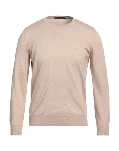 Tagliatore Man Sweater Beige Size 40 Silk, Cotton In Beige