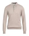 Tagliatore Man Sweater Beige Size 40 Virgin Wool, Silk In Gray