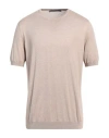 Tagliatore Short-sleeves Fine-knit Jumper In Beige