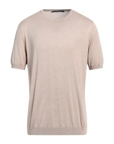TAGLIATORE TAGLIATORE MAN SWEATER BEIGE SIZE 46 SILK