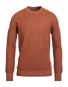Tagliatore Man Sweater Brown Size 40 Virgin Wool In Orange