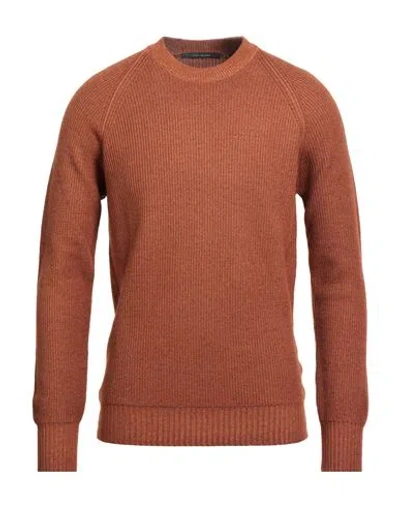 Tagliatore Man Sweater Brown Size 40 Virgin Wool In Orange