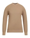 Tagliatore Man Sweater Camel Size 38 Virgin Wool In Brown