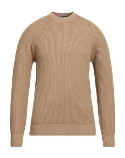 Tagliatore Man Sweater Camel Size 38 Virgin Wool In Brown