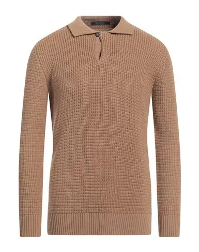 Tagliatore Man Sweater Camel Size 40 Wool In Beige