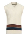 Tagliatore Man Sweater Ivory Size 38 Virgin Wool In White
