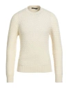 Tagliatore Man Sweater Ivory Size 38 Wool In Neutral