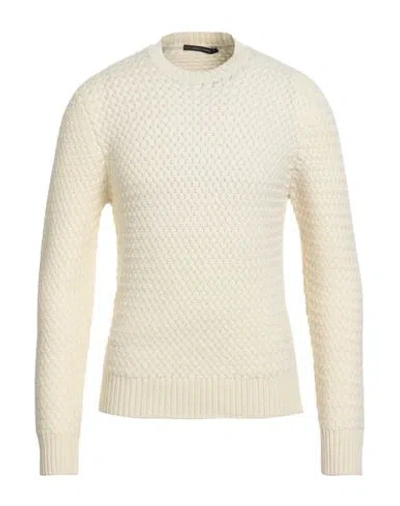 Tagliatore Man Sweater Ivory Size 38 Wool In Neutral