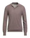 Tagliatore Man Sweater Khaki Size 40 Cashmere, Silk In Gray