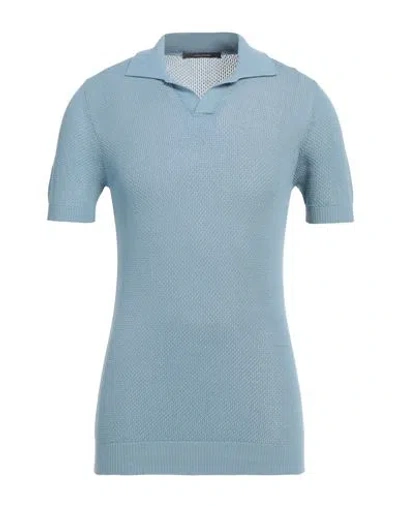 Tagliatore Man Sweater Light Blue Size 38 Cotton In Blue