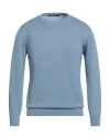 Tagliatore Man Sweater Light Blue Size 38 Wool, Cotton In Blue
