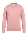 Tagliatore Man Sweater Light Pink Size 40 Silk, Cotton In Pink
